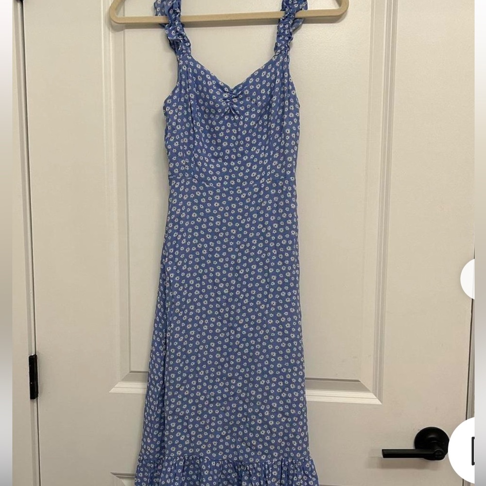 Lush Blue Floral Maxi Dress